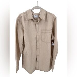 Old Navy Workwear Denim Shirt Men Small Heavy Cotton Button Up Long Sleeve NEW